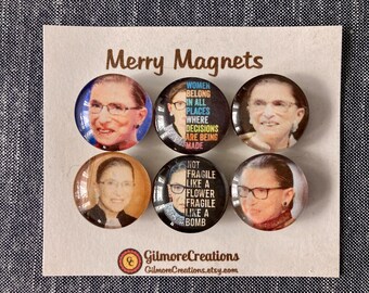 Set of Glass Magnets  "Ruth Bader Ginsburg" II