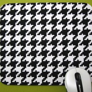 Fabric Mousepad or Trivet Black & White Houndstooth image 1