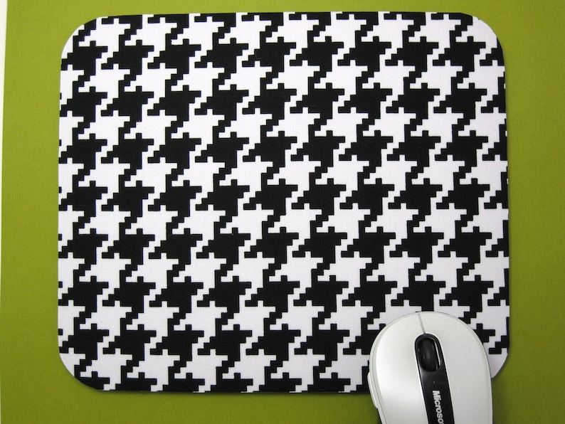 Fabric Mousepad or Trivet Black & White Houndstooth image 1