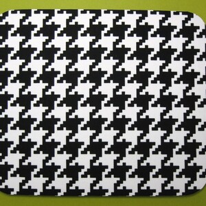 Fabric Mousepad or Trivet Black & White Houndstooth image 2