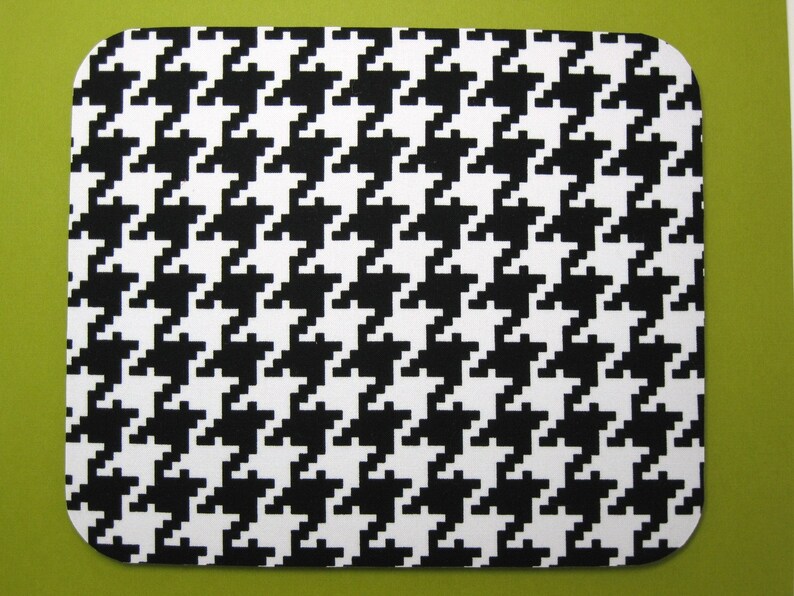 Fabric Mousepad or Trivet Black & White Houndstooth image 2