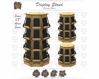 Laser Cut Jewelry Display Stand SVG, Disassembled Octagon Necklace and Earring Display Stand SVG, Product Display Stand, Laser Cutting File