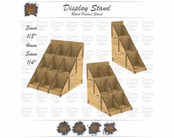 Laser Cut 3 Tier Retail Display Stand SVG | DIY Detachable Organizer for Photos, Earrings, Necklaces | Laser Cut File | Gloweforge Cut File