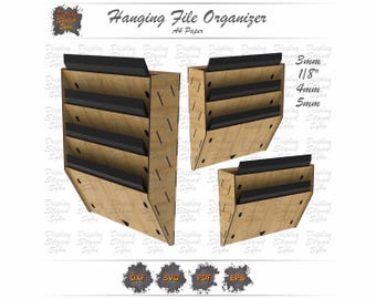 A4 File Organizer Laser Cut File – Wall Mount, 3 Size Options
