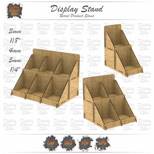 Lasergesneden 2-laagse displaystandaard SVG | DIY verwijderbare organizer voor foto's, oorbellen en kettingen | Lasergesneden bestand | Gloweforge-snijbestand