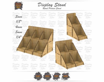 Laser Cut 2 Tier Retail Display Stand SVG | DIY Detachable Organizer for Photos, Earrings, Necklaces | Laser Cut File | Gloweforge Cut File