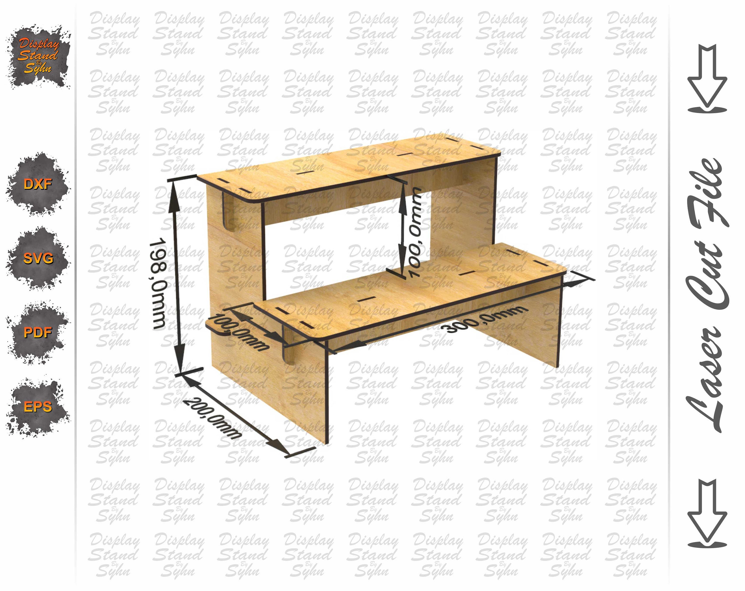 Laser Cut Ladder Stand for Cupcakes SVG, Staggered Bakery Stand DXF ...
