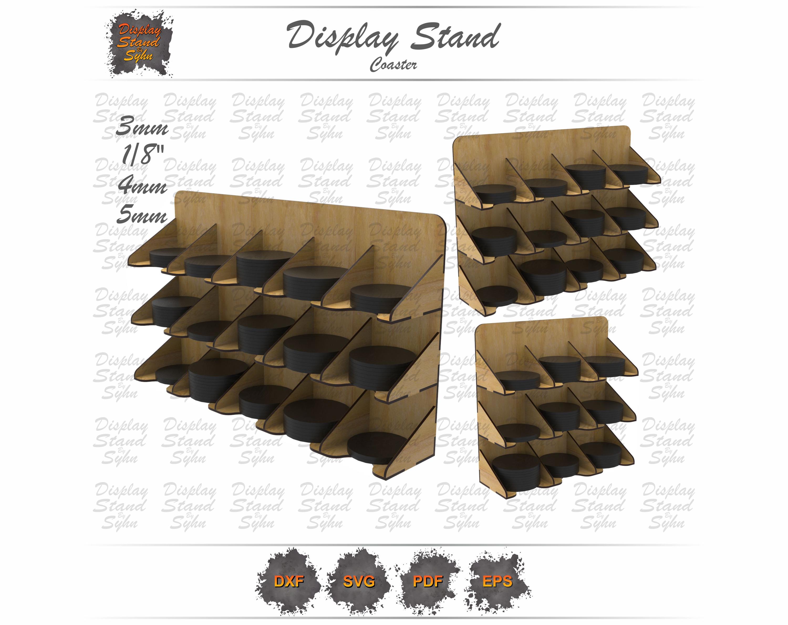 Laser Cut Coaster Display Stand SVG, Coaster Organizer, Coaster Storage Box, Coaster Holder, Gloweforge Cutting File, Laser Cutting File