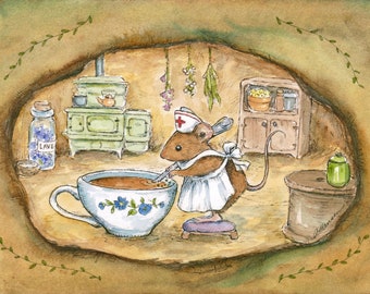 Signed Giclee Print  "Nurse Mouse" 5x7