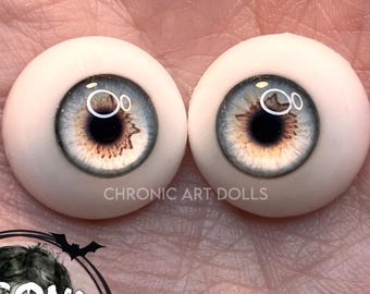 Chronic Art Dolls Pale Reborn Resin Eyes with white sclera  **FREE Shipping in USA**
