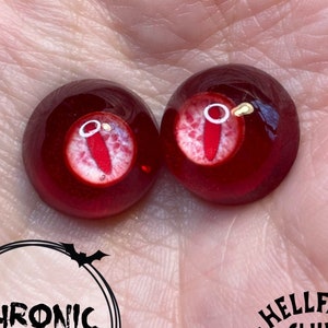 Chronic Art Dolls Hell•Fire V.2 Cat Resin Eyes for BJD and Reborn Dolls **FREE Shipping**