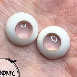 Pink Pupil-less resin doll eyes for Alternative Reborns & BJDs by Chronic Art Dolls **FREE Shipping**