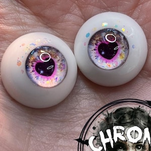 Chronic Art Dolls - Resin Heart Eyes for Reborn Doll or BJD Dolls (14mm-24mm)  •FREE Shipping•