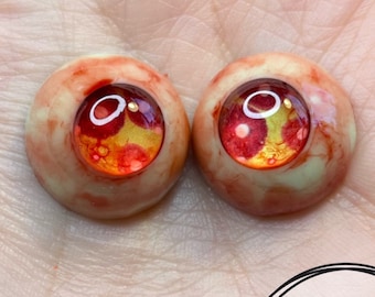 Chronic Art Dolls Zombie fantasy eyes with green sclera for Reborn & BJDs •FREE shipping!•