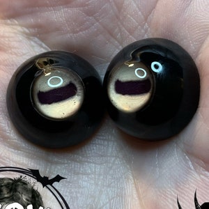 Black Resin Goat Doll Eyes by Chronic Art Dolls - Fantasy Horror Demon Eyes • Black Scleras ** FREE SHIPPING **