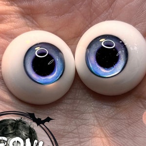 Chronic Art Dolls Beautiful Lavender Blue Resin Doll Eyes for Reborn Dolls & BJDs. With microglitter **FREE Shipping**