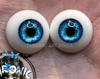 Piękne, jasnoniebieskie oczy z żywicy dla lalek Reborn i BJD firmy Chronic Art Dolls **DARMOWA wysyłka**