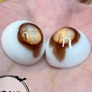 Chronic Art Dolls Pupil-less Resin Reborn or BJD eyes for Zombie & Vampire Dolls  **FREE Shipping**