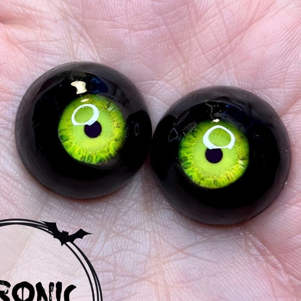 Chronic Art Dolls Black & Green (or Blue) horror Monster eyes for Reborns and BJD dolls **FREE Shipping**