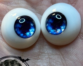 Chronic Art Dolls Blue Hearts Resin Eyes for Reborn Dolls & BJDs **FREE 1st Class Shipping**