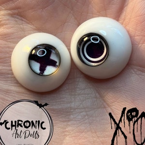XO Horror Fantasy Clown Eyes for Reborn & BJD Dolls by Chronic Art Dolls **FREE Shipping**