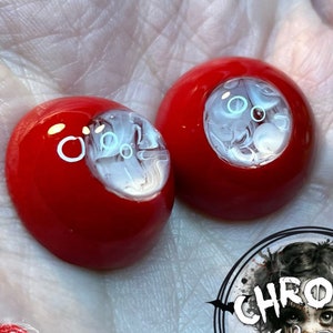 Red Fantasy opaque doll eyes for reborn dolls & BJD doll makers by Chronic Art Dolls - Lori Nicolls