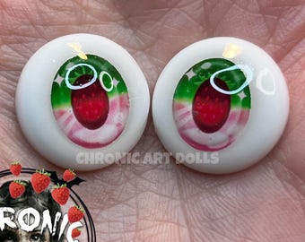 Ojos BJD Strawberry Fields de 20 mm – Serie Sweet Summer Harvest de Chronic Art Dolls •Envío GRATIS•