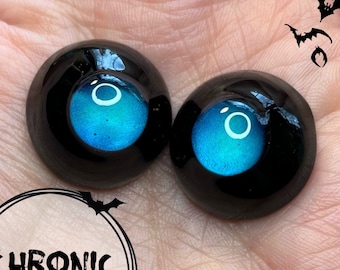 Chronic Art Dolls Black Sclera Zombie Resin Eyes no pupil  **FREE Shipping**