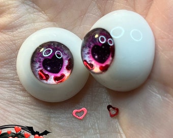 Chronic Art Dolls Resin Heart Fantasy Pink Eyes for Reborn Dolls & BJDs  **FREE 1st Class Shipping **