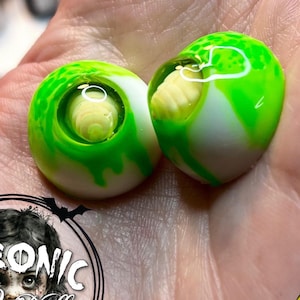 Maggot Neon Green Resin Fantasy eyes for Reborn & BJD dolls by Chronic Art Dolls **FREE Shipping**