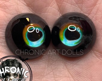 Chronic Art Dolls Turtle Eyes for your Fantasy BJD or Alternative Dolls - 14mm to 24mm **FREE Shipping**