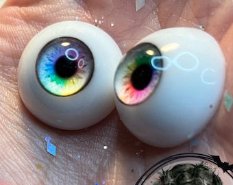 Chronic Art Dolls Resin Pastel Rainbow Eyes for Alternative Reborn Dolls & BJDs *FREE Shipping**