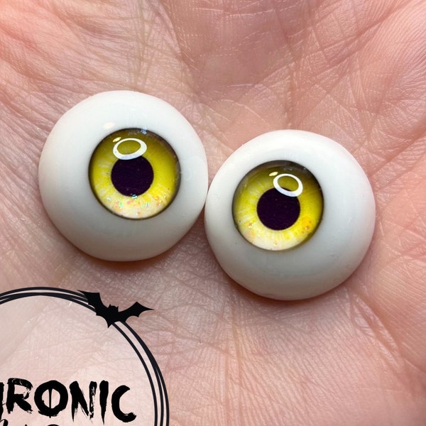 Chronic Art Dolls Yellow Resin Eyes for Alternative Reborns & BJD Dolls **FREE Shipping**