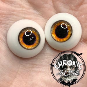 Chronic Art Dolls Resin Reborn Human Eyes in amber brown for Reborn Baby Dolls **FREE Shipping**