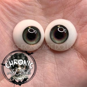 Chronic Art Dolls Human Green Resin Eyes for Reborn & BJD Dolls ** FREE 1st Class Shipping **