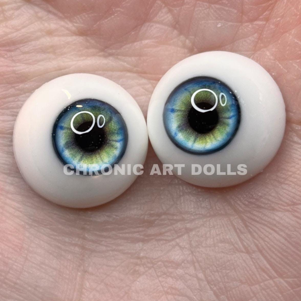 Chronic Art Dolls Baby Light Blue Human Reborn Resin Eyes  **FREE Shipping in USA**