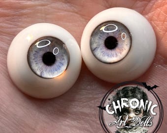 Chronic Art Dolls Pale Grey Reborn Resin Eyes with white sclera  **FREE Shipping in USA**