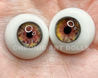 Human Newborn Hazel Resin Eyes for Reborn Dolls & BJDs by Chronic Art Dolls ** FREE 1st Class Shipping **