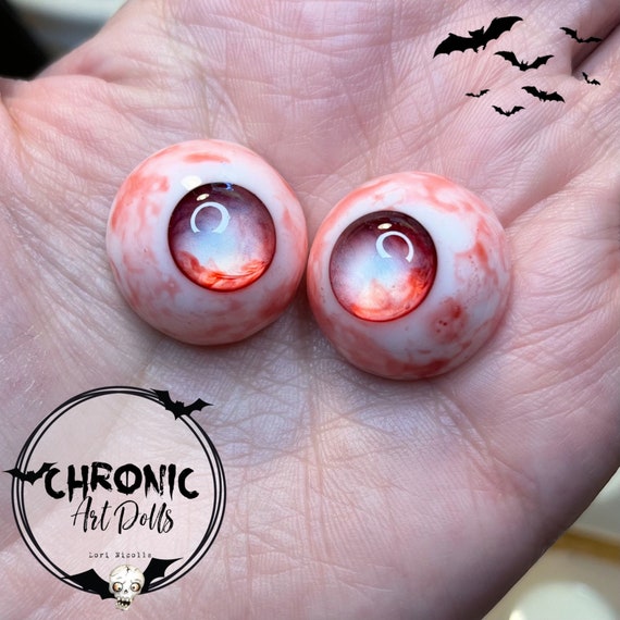 Chronic Art Dolls Zombie or Vampire Horror Resin Eyes for Alternative Reborn Dolls & BJDs **FREE Shipping**