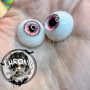 Chronic Art Dolls Beautiful Baby Pink Flower Resin Doll Eyes for Reborn Dolls & BJDs. With microglitter FREE Shipping image 3