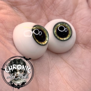 Chronic Art Dolls Human Green toned Resin Eyes for Reborn & BJD Dolls ** FREE 1st Class Shipping **