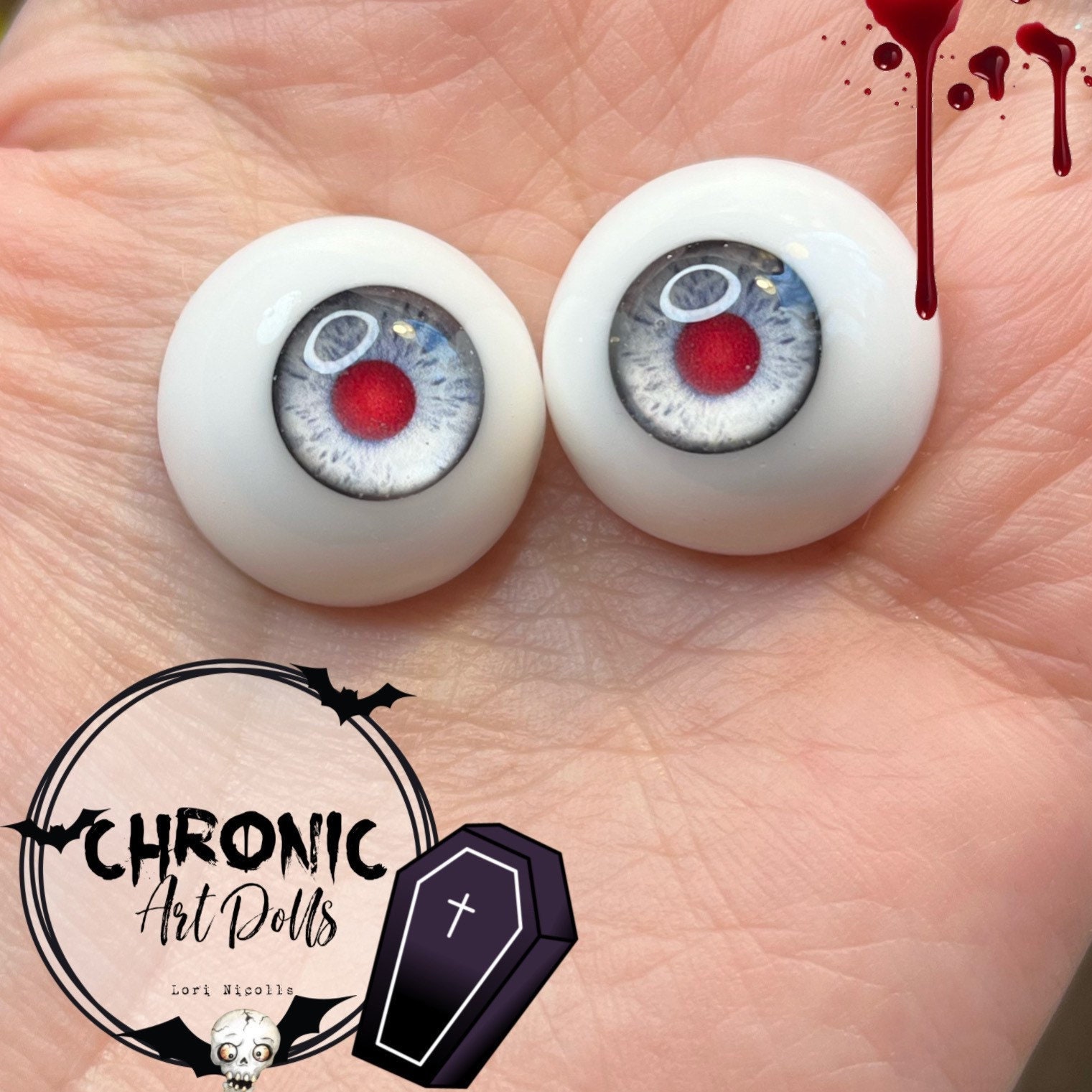 12 mm Red / Pink Albino eyes for Amigurumi Animal eyes Plastic eyes Safety  eyes - 5 PAIRS (12PR)