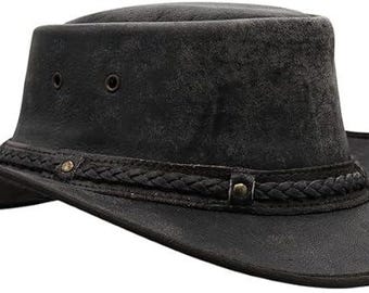 Sombrero vaquero plegable SideWinder para hombre y mujer, ligero, hecho a mano, estilo western, de ala ancha, duradero, color negro