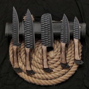 Juego de cuchillos de chef de acero de Damasco forjado a mano de Viking Crafts, cuchillos de cocina para barbacoa personalizados, el mejor regalo hecho a mano para él, perfecto para chefs y cocineros.