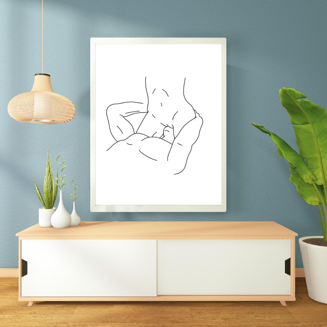 Erotic Line Art Naked Line Art Sensual Bedroom Wall Art Couple Love Erotic Line Art Naked Line Art Sensual Bedroom Wall Art Couple Love