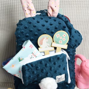 Sac à dos enfant lapin, sac à dos mignon, tout-petits, filles et garçons, sac à dos garderie, inscription scolaire, cadeau personnalisé, Pâques, baptême