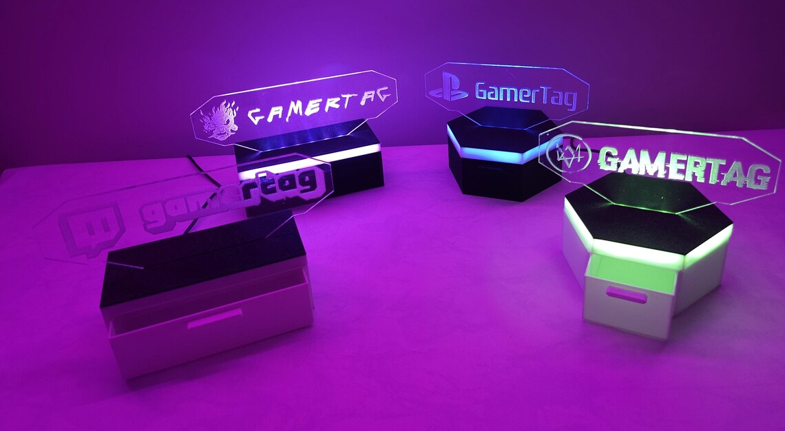 Personalized Pro Gamertag Light Sign, Custom Gamer Tag Sign