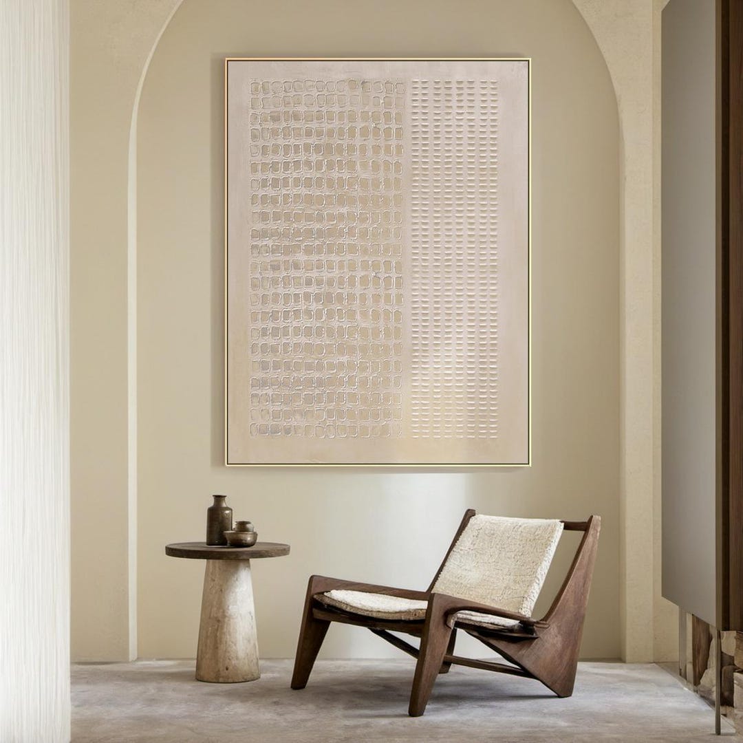 Large Beige Wall Decor Beige Wall Art Beige Minimalist Art Beige 3d ...