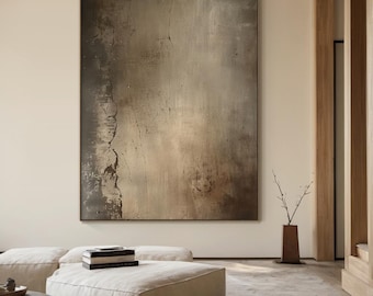 Bruin abstract olieverfschilderij decoratief schilderij, beige textuur muurkunst, bruine abstracte kunst, moderne woonkamerdecoratie