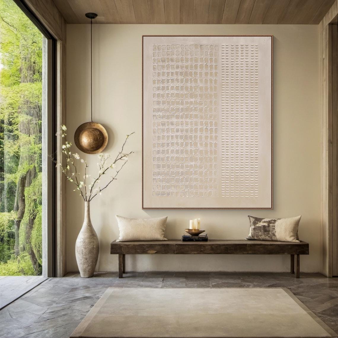 Large Beige Wall Decor Beige Wall Art Beige Minimalist Art Beige 3d ...